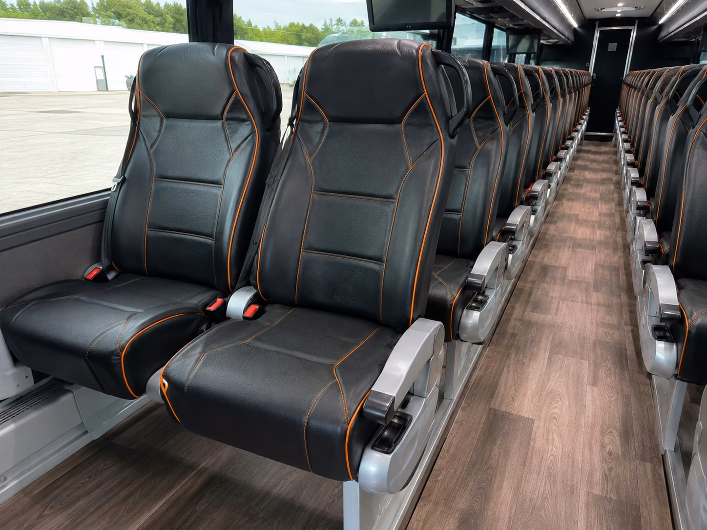 56 passenger charter bus inside