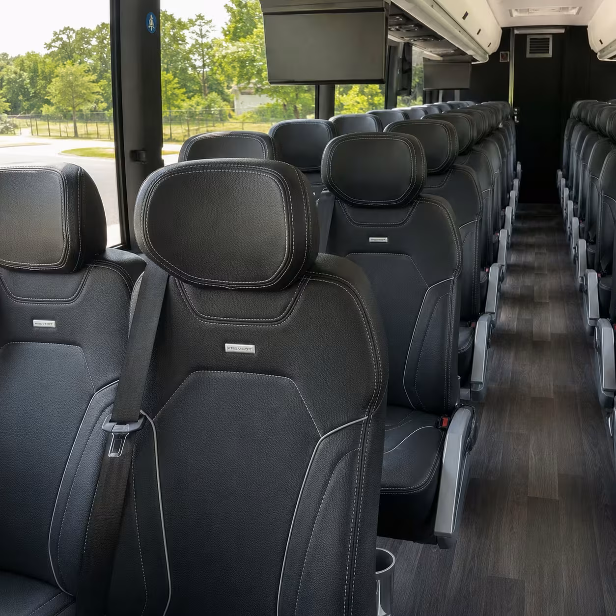 danbury charter bus rental interior